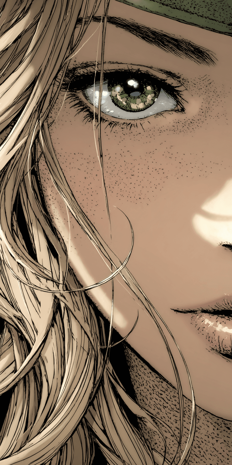 AI generated: woman, comic book illustration, in the style of Kentaro Miura and Yoji Shinkawa, full color, close-u...