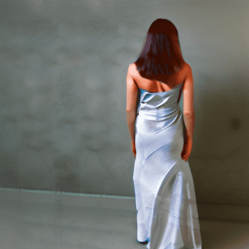AI generated: girl in a dress with a something bulging under her dress