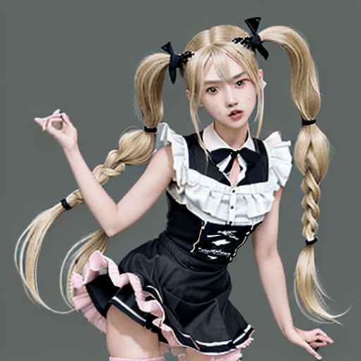 AI generated: "Kodama Himegami", "Maken-Ki!", "one girl", "blonde hair", "twin tails", "two pairs of twintails", "...