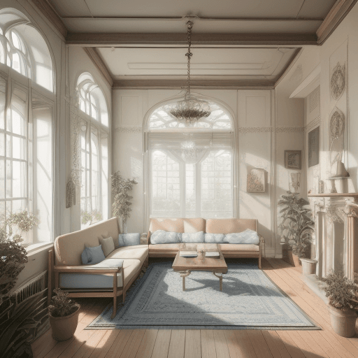 AI generated: High resolution photography interior design, dreamy sunken living room conversation pit, wooden floo...