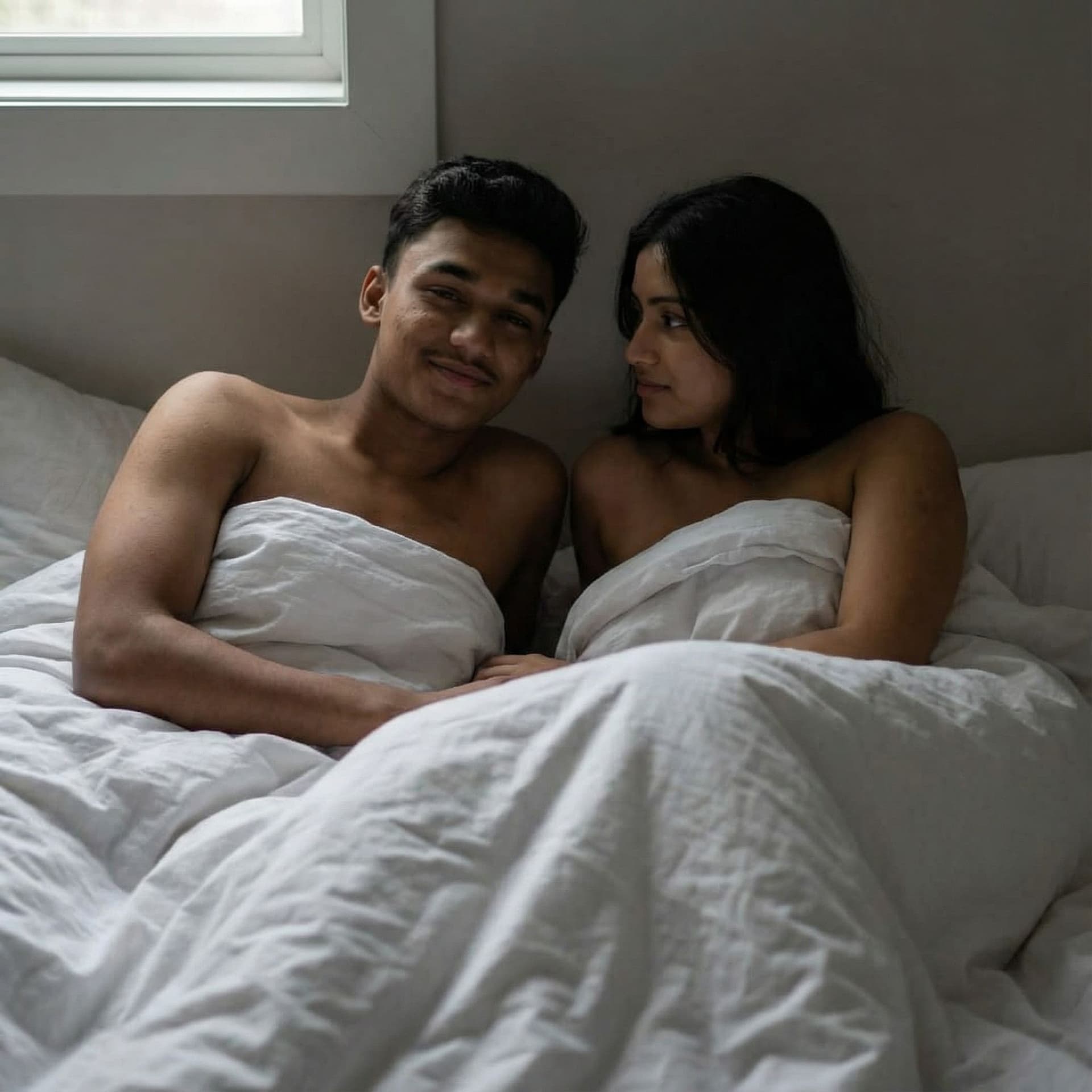 AI generated: Couple full Naket body show in bed 