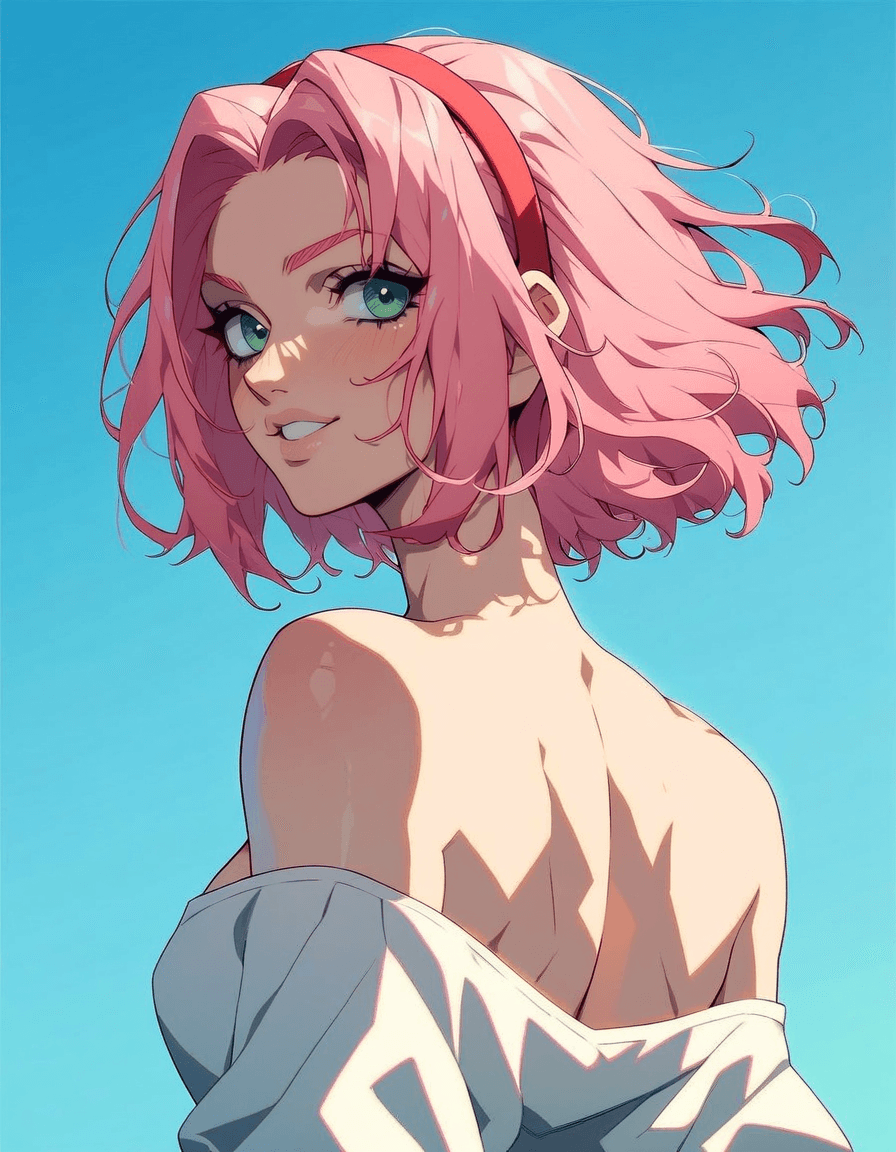 AI generated: score_9, score_8_up, score_7_up, score_6_up, score_5_up, score_4_up, glshs, haruno sakura, back view...