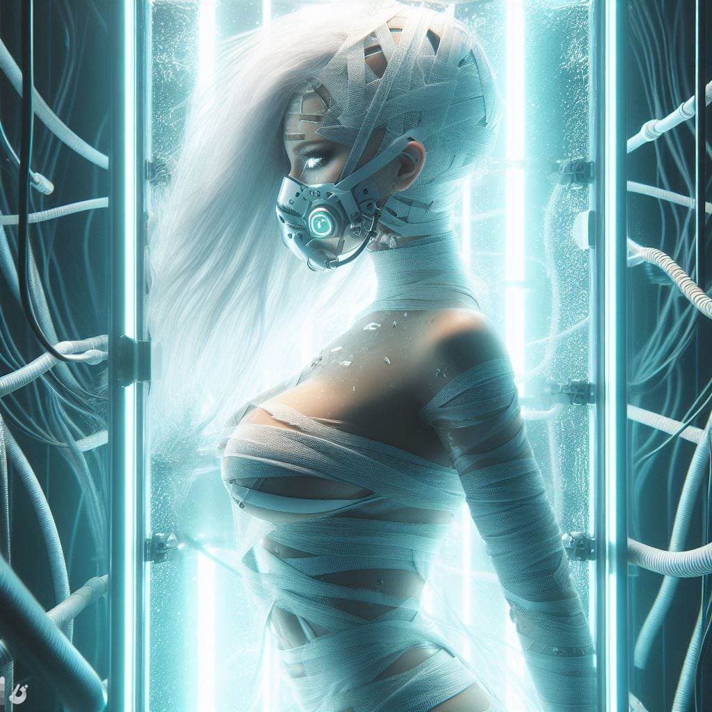 AI generated: digital art, high-resolution, photo-realistic, ultimate detailed,sci-fi, centered composition, half-...