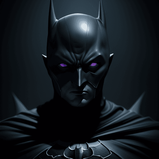 AI generated: A Photo of A dark creature, sombre appearance, in the style of batman, invisible face, only his eyes...