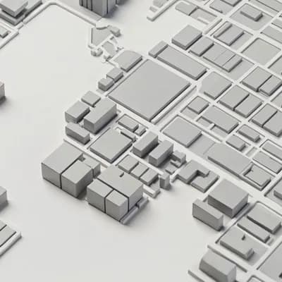 AI generated video: Fixed isometric camera. Smooth motion graphics animation. Starting from the off-white background, th...