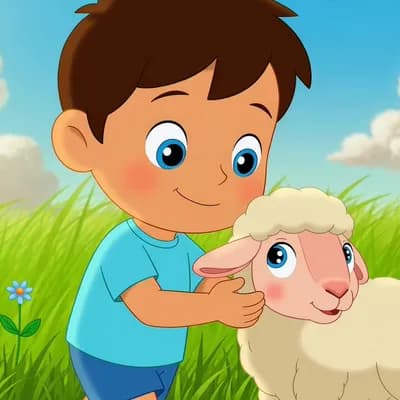 AI generated video:  make an animated video of a rhyme "lakdi ki kathi".   A five-year-old boy with brown hair and blue ...
