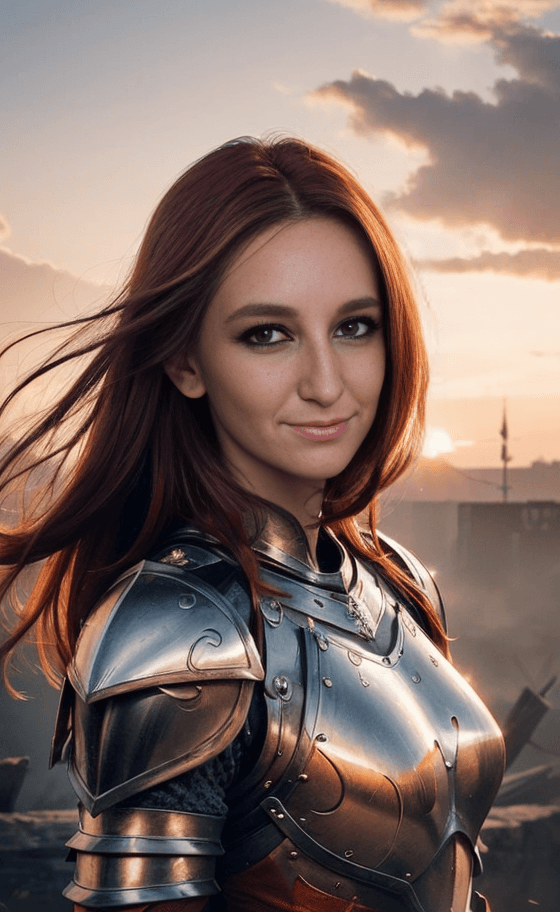 AI generated: ((smiling woman face)), ((((long straight orange-red hairs)))), <lora:locon_perfecteyes_v1_from_v1_6...