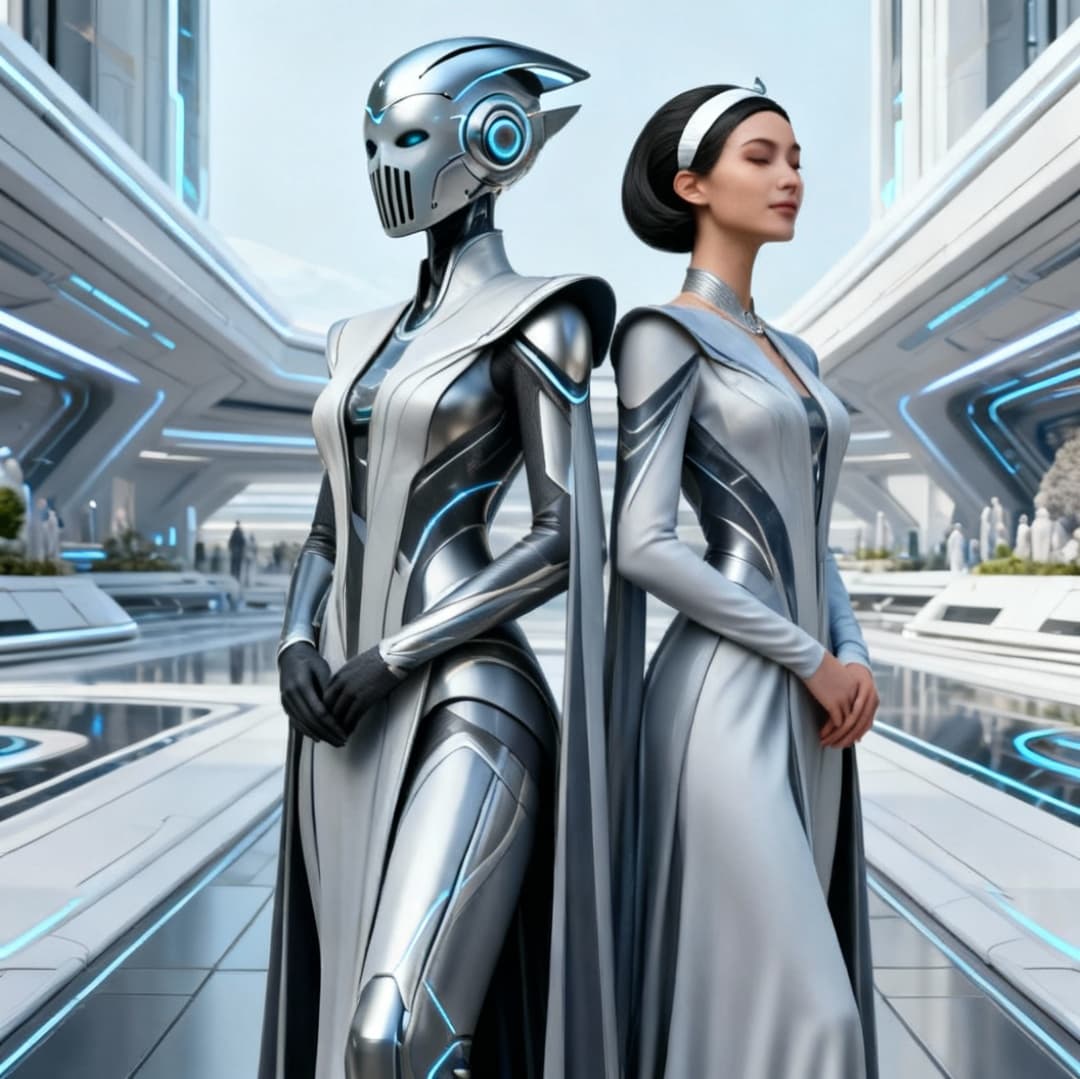 AI generated: Combine all character images into an elegant group image of culture. Change expressive and emotional...