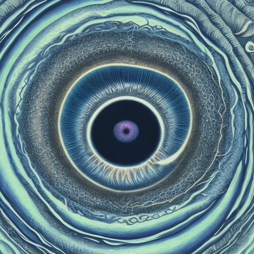 AI generated: An illustrated close up of the entire eye, tree branches as lashes, intricately-detailed iris, shade...