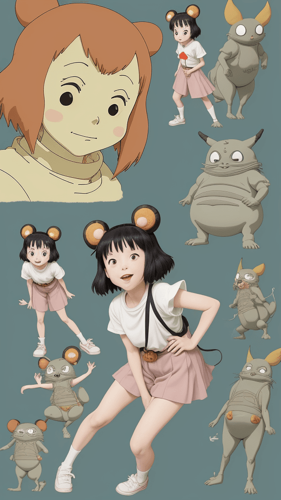 AI generated: Studio Ghibli 16k4d rfktrstyle"funny pose in a strange goofy biteme background" <lora:Vut_out_XL_MU:...