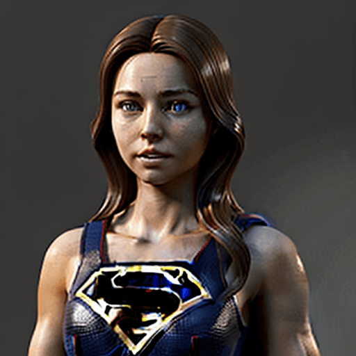 AI generated: A woman who is inspired by supergirl, she has brown hair and is very beautiful, her costume is white...