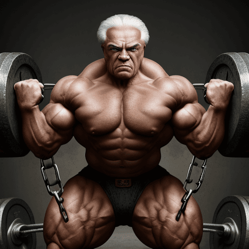 AI generated: A GREAT BODYBUILDER FROM OLD TIMES, WITH A FIERCE FACE, BREAKING GREAT CHAINS