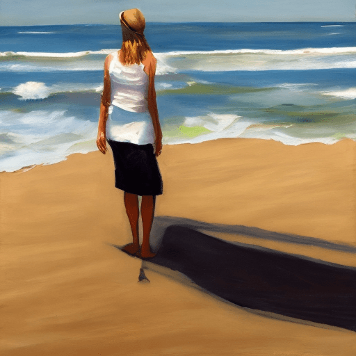 AI generated: Woman on the beach