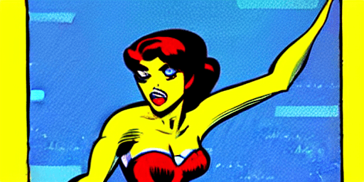 AI generated: comic book style, girl, all blue