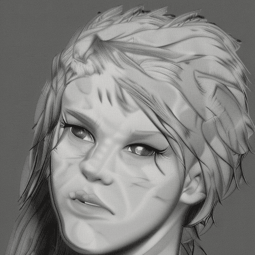 AI generated: woman, lean, very young, sharp jaw, small face, ash blond hair, shoulder length wavy hair, thighs, (...