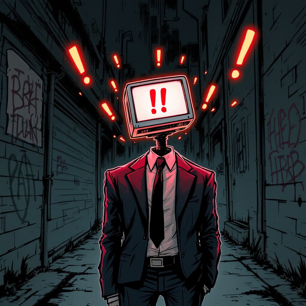 AI generated: a humanoid figure in a full-length formal suit, with curved shoulders and a computer keyboard floati...