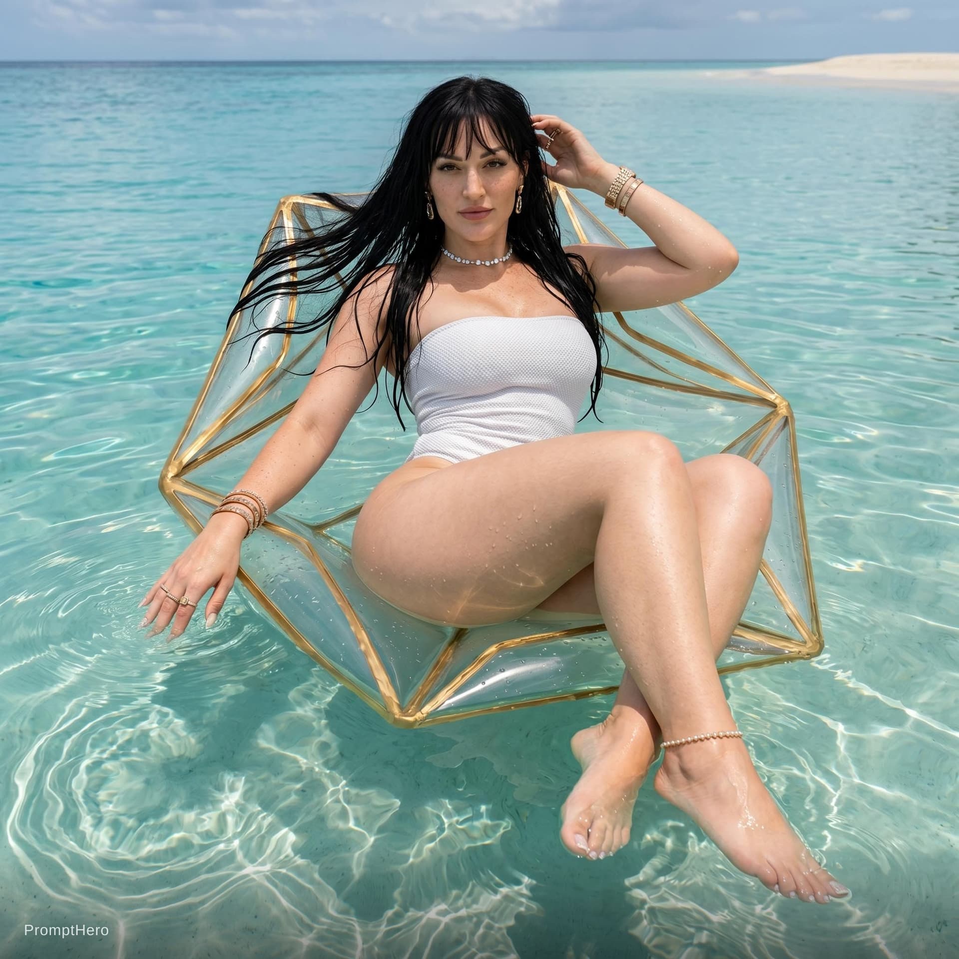 AI generated: Ultra-realistic luxury fashion editorial in 8K, vertical 9:16 — BILLIONAIRE FLOATING IN CRYSTAL-CLEA...