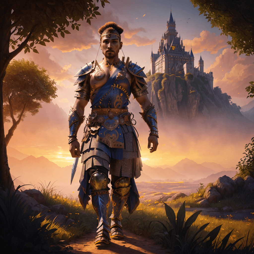 AI generated: an incredibly detailed shot (full body portrait) of a (warrior:1.5) walking towards the camera with ...