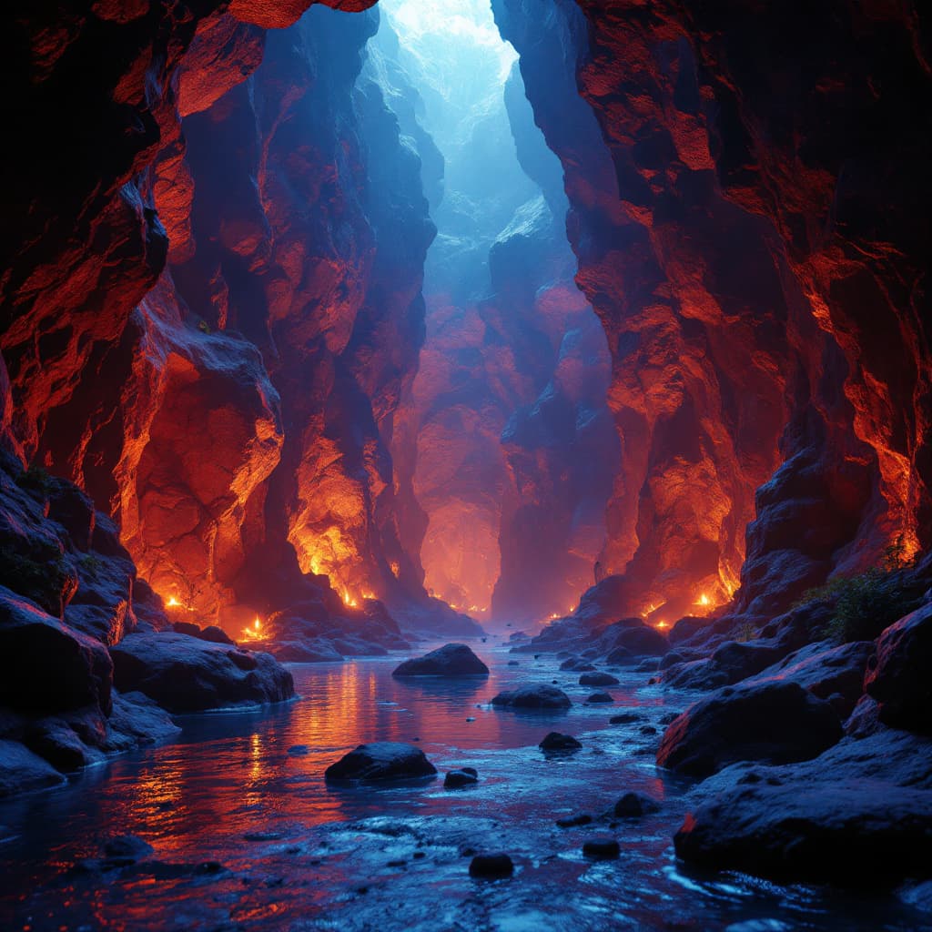 AI generated: DJ Khaled in a cave incredibly lost, 8k, HD, nanites, volumetric lighting