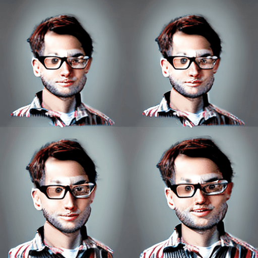 AI generated: portrait of an engineer with glasses with graduated gray background 
