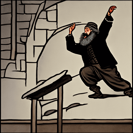 AI generated: Generate a mid journey like image for a play enacting fiddler in the roof