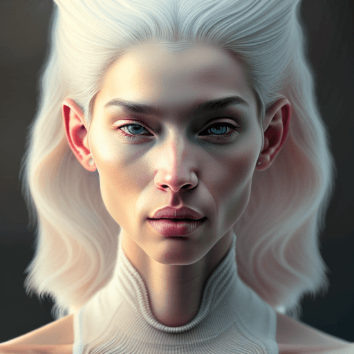 AI generated: hyperrealistic portrait of gorgeous white hair female in the style of stefan kostic, full body portr...
