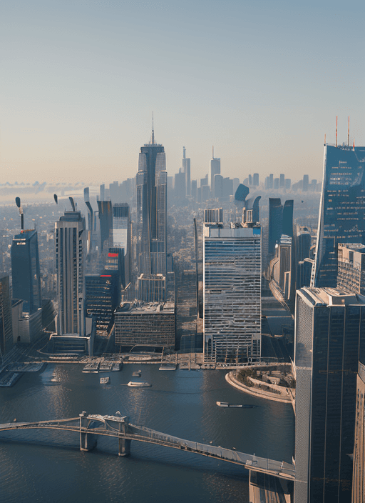 AI generated: high-quality photography of a city in clean air 8k