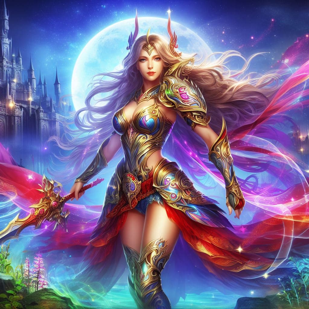 AI generated: Fantasy Warrior Princess: Design a seed image featuring a strong and empowered female warrior in a f...