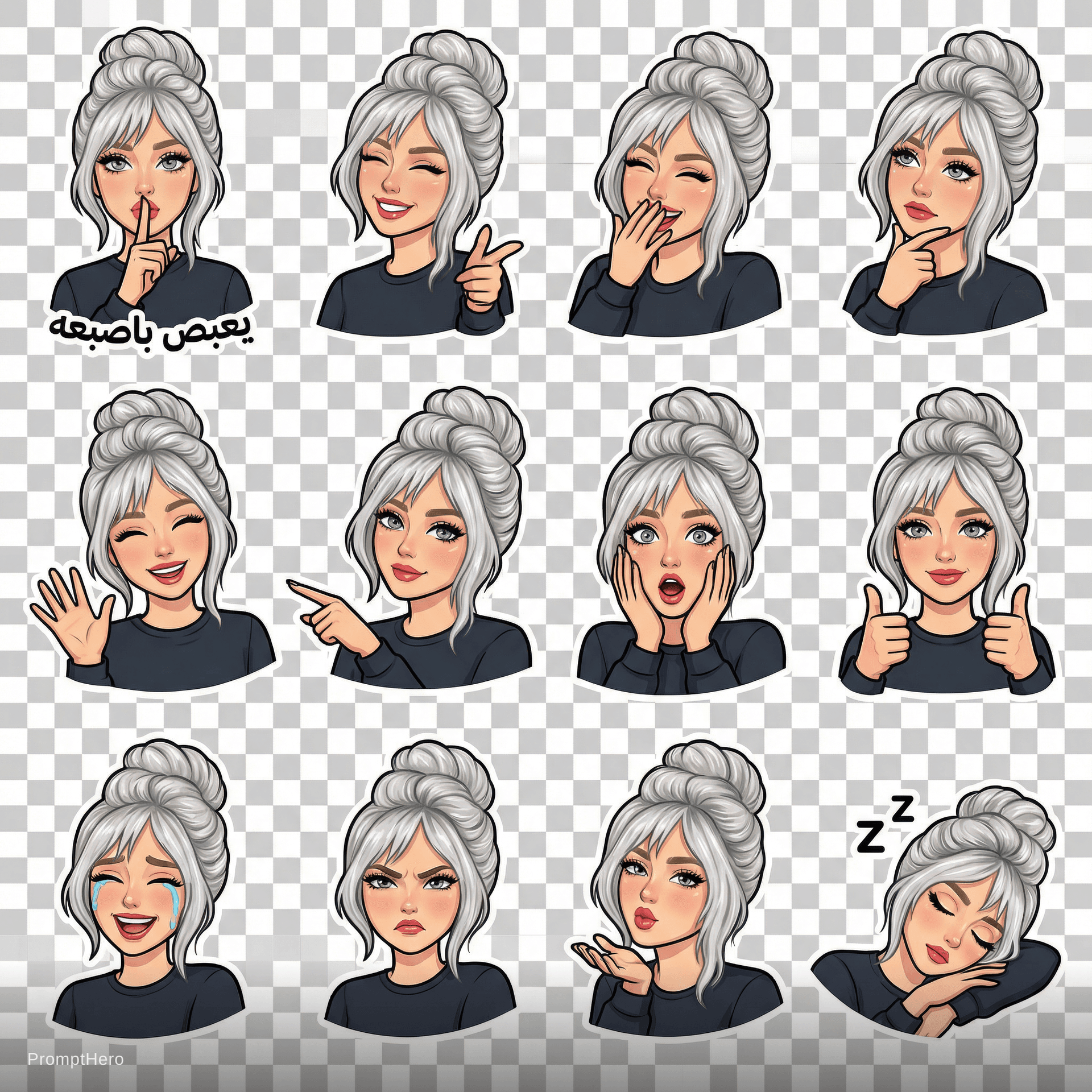 AI generated: يبعبص بااصبعه