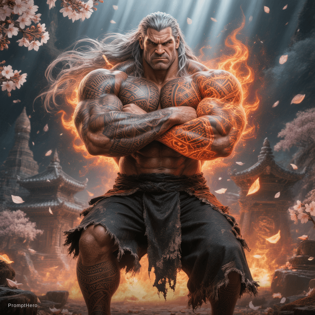 AI generated: (masterpiece, best quality, ultra-detailed, photorealistic, 8k, hyperrealistic), solo muscular man 4...