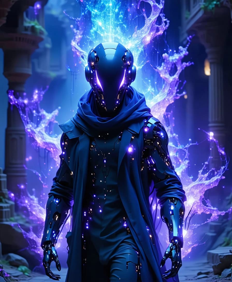AI generated: Create various random images of futuristic strange mystical enigmatic beings which look similar to h...