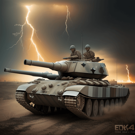 AI generated: Tanks, together, at war, soldiers nearby, thunder of war, 4K, Ultra realstic