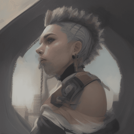 AI generated:  girl with mohawk
