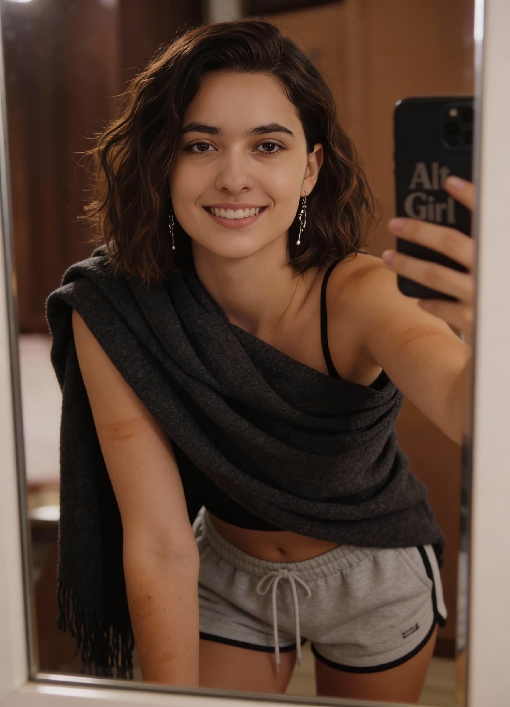 AI generated: SORA GENERATED!!!
Mirror Selfie by an "Alt Girl" with distinct tan lines. She has a friendly smile. ...