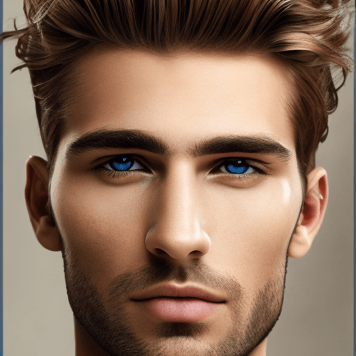 AI generated: Photo of realisitc face of very beautiful man