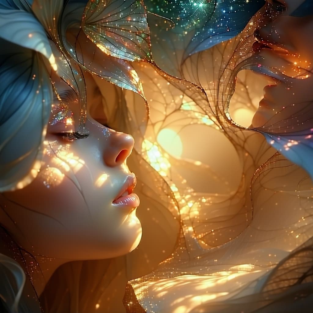 AI generated: Fantasme surréaliste d'un rêve d'harmonie et d'amour, détails épiques et complexes, mystique et imag...
