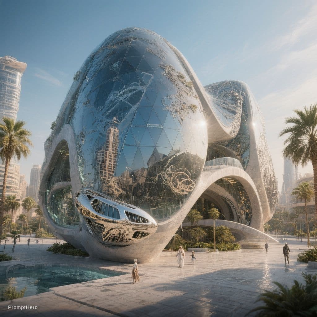 AI generated: College of engineering,3D printing technology,sustainability techniques, modern design in dubai