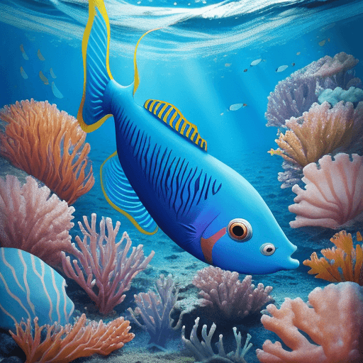 AI generated: highlight surname lopez on colorful fish at the bottom of the sea