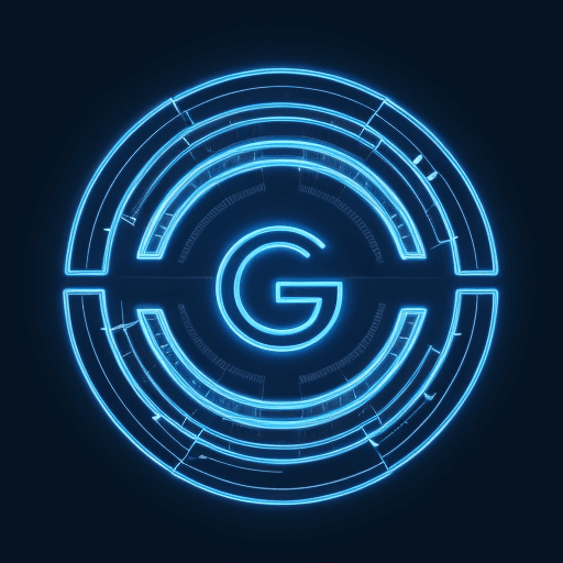 AI generated: a logo for a newsletter with theme of artificial intelligence, a huge letter G with a lot of conduct...