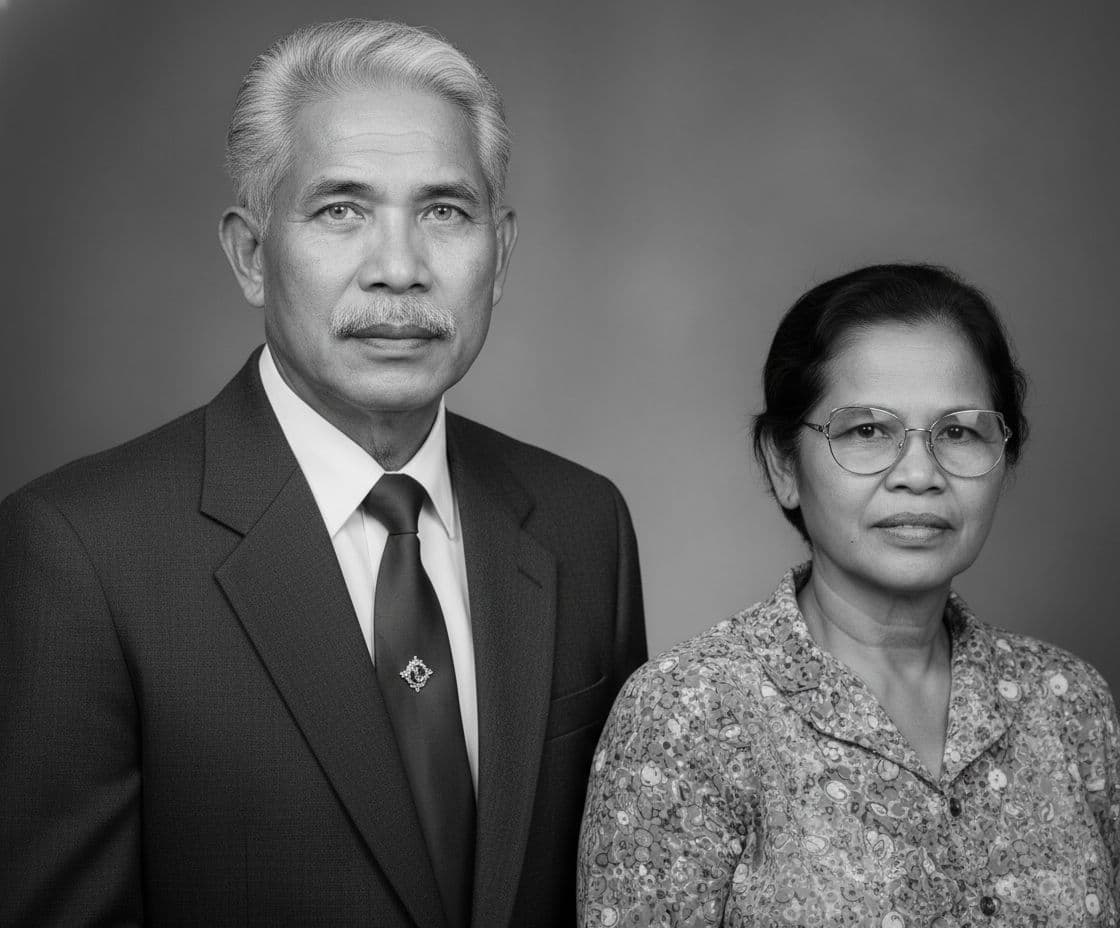 AI generated: Re created from Image provided Type: Digital photograph, formal portrait Couple. Overall Photographi...