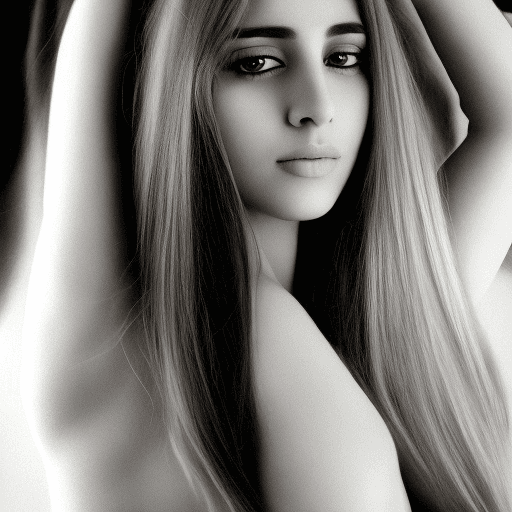 AI generated: arab woman, pale skin, very small breasts, hairy vagina, 