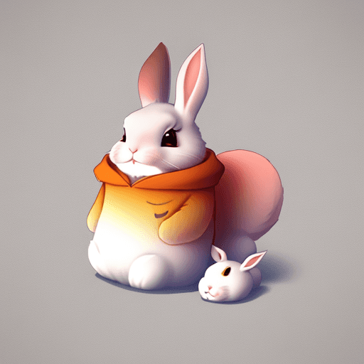 AI generated: gradient logo of cute rabbit