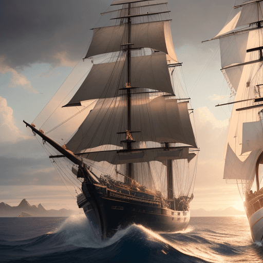AI generated: striker Photo of a ultra realistic sailing ship, dramatic light, pale sunrise, cinematic lighting, b...