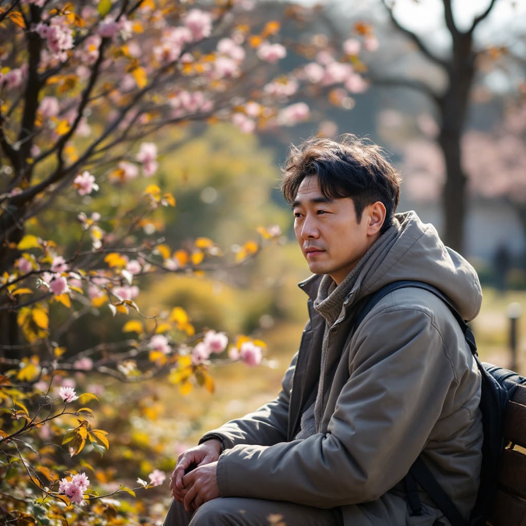 AI generated: realistic photo by korean man 45 years old in a dalseong park for social network
