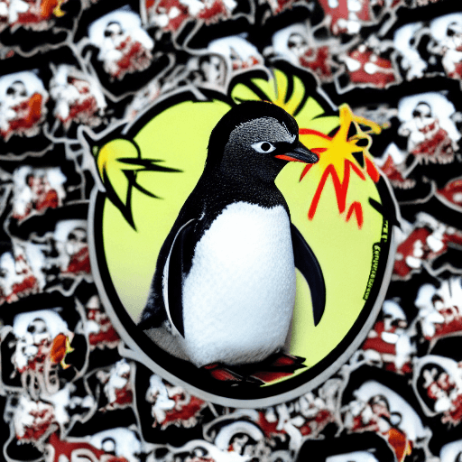 AI generated: High resolution photography, Rockhopper penguin, strong, sticker, kawaii --iw 0. 65