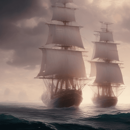 AI generated: Photo of a ultra realistic sailing ship, dramatic light, pale sunrise, cinematic lighting, battered,...