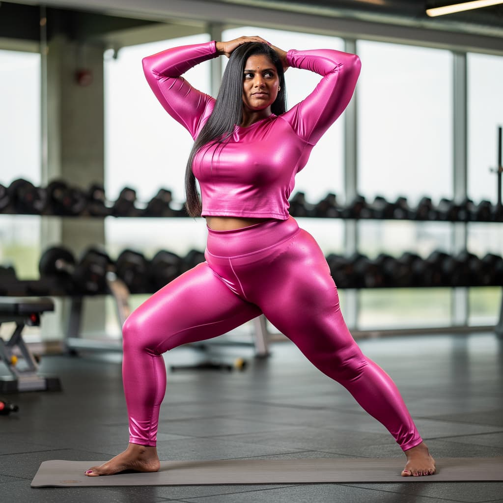 AI generated: Shiny SKINTight LATEX TOP,SOAKED IN SWEAT.
Sweaty armpits look.
Body hugging Shiny SkinTight PINK  F...