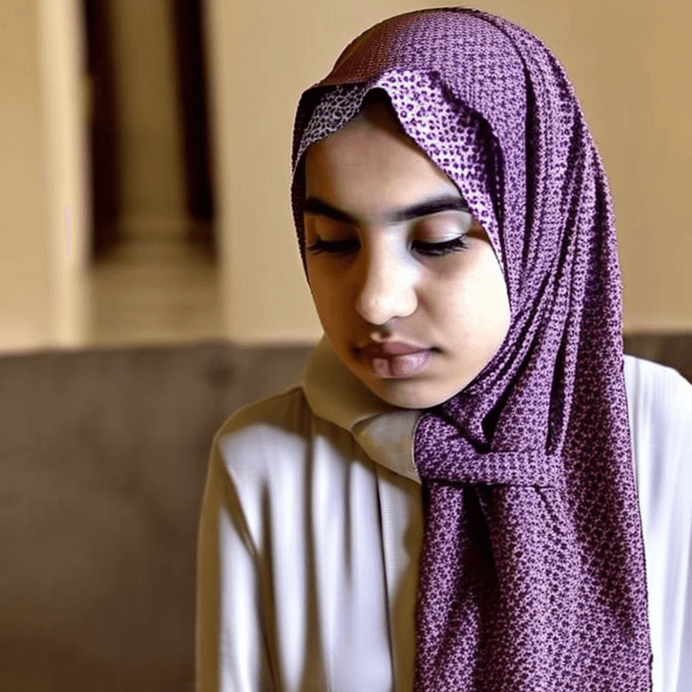 AI generated: Hijab naked woman, 18 years old,  curvy 