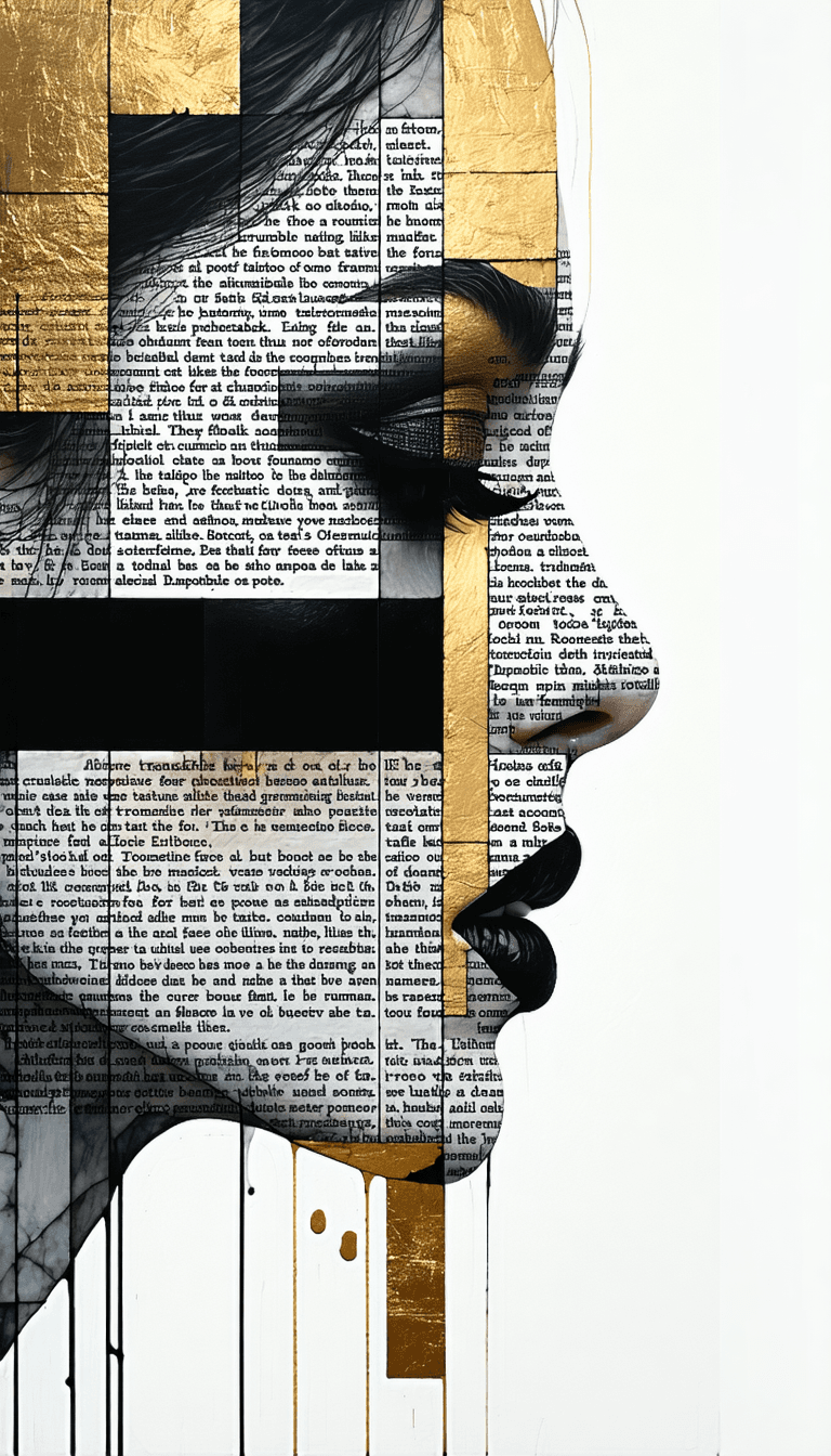 AI generated: Escher-style rosaarch ink-bolt print of text“traumatic” like a tattoo on a woman’s face, optical ill...