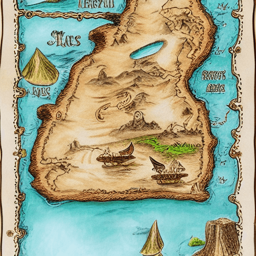 AI generated: Treasure map, extremely detailed